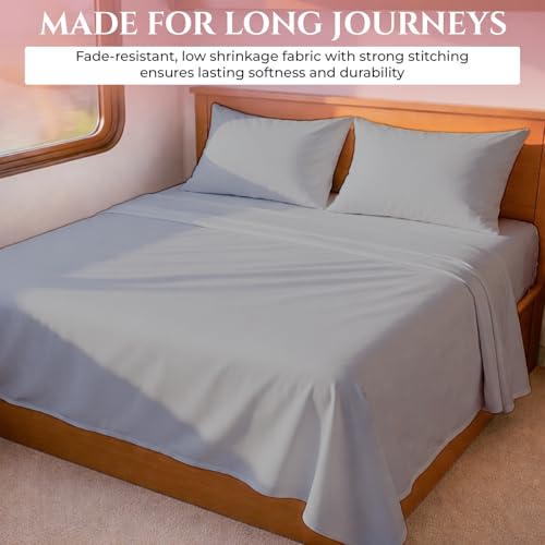 MyGiza Sheets Egyptian Cotton RV King Bed Sheets Set - Light Gray, 400TC, Deep Pockets, 4-Piece