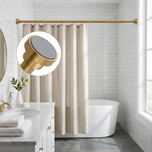 Adjustable Gold Shower Curtain Rod 34-82 Inches Tension No-Drill Support - 1 Pack