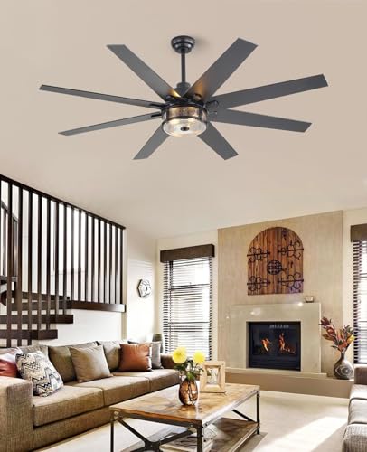 65-Inch Farmhouse Ceiling Fan with Lights and Remote Control