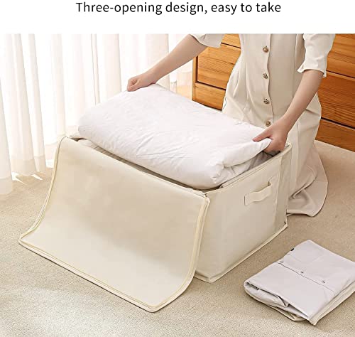 Vailando Natural Canvas 3-Pack Comforter & Clothing Storage Bags, Foldable & Water-Resistant