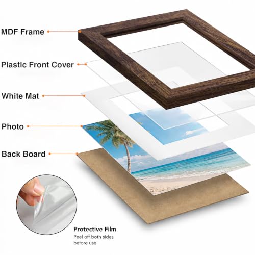 Pallene Collage Wall Picture Frames Set of 20 in Brown - Multi-Size Gallery Wall Decor