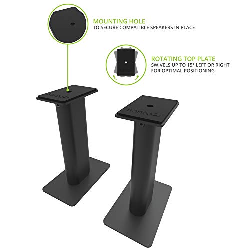 Desktop Speaker Stands for 2-4 Inch Bookshelf & Studio Monitors - Black Pair (Variation: 2-4" Speakers | Upto 30lb)