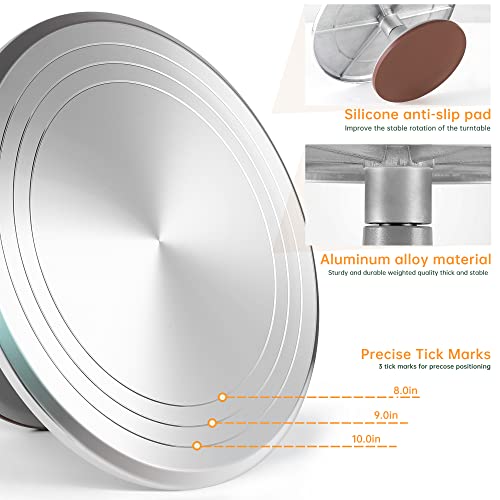 Round 25PC Cake Decorating Turntable Set with Aluminum Stand & Accessories