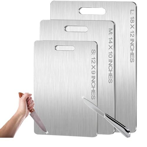 Zaucet 12" x 9" Titanium Cutting Board - Pure, Double-Sided, Non-Toxic Kitchen Chopping Surface