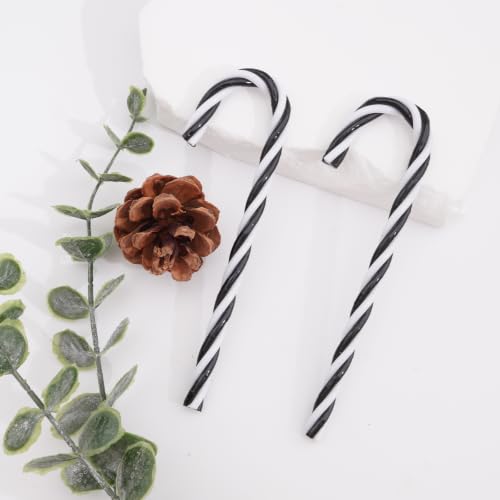 Fansenuo 32Pcs 12cm Black & White Christmas Candy Canes No-Hole (No Hole) – 32 plastic ornaments