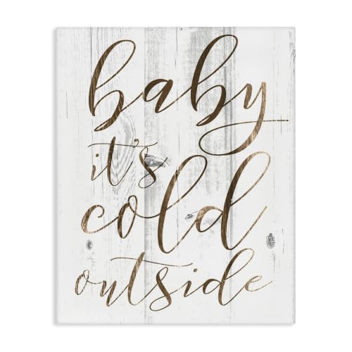 Unframed 48x36 Inch Canvas Wall Art - Baby Its Cold Outside Cursive Holiday Decor