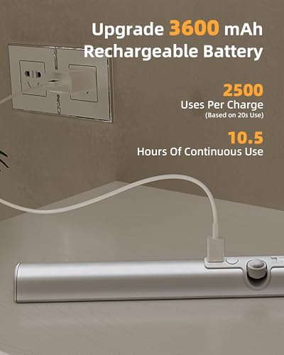 EZVALO 17-Inch Motion Sensor Closet Lights 3 Modes Rechargeable Battery