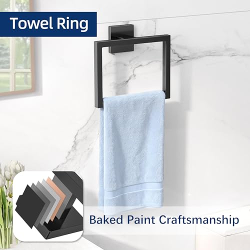 Gypie 5-Piece Bathroom Accessories Set Wall Mounted Black 24 Inch
