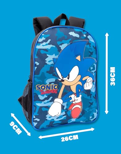 Kids Sonic The Hedgehog Backpack Set with Lunch Bag Water Bottle Camo