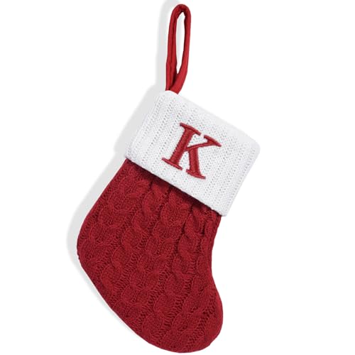 Christmas Stockings with Initials, 5.5 * 7.1in Small Embroidered