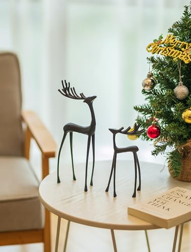 Sziqiqi Black Reindeer Christmas Decoration Set - Reindeer Figurines for Home Decor