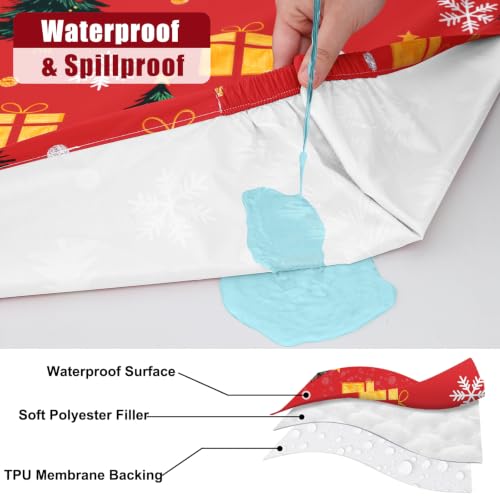 Smiry 2-Pack Waterproof Rectangular Christmas Tablecloth 30x96 Fitted Cover