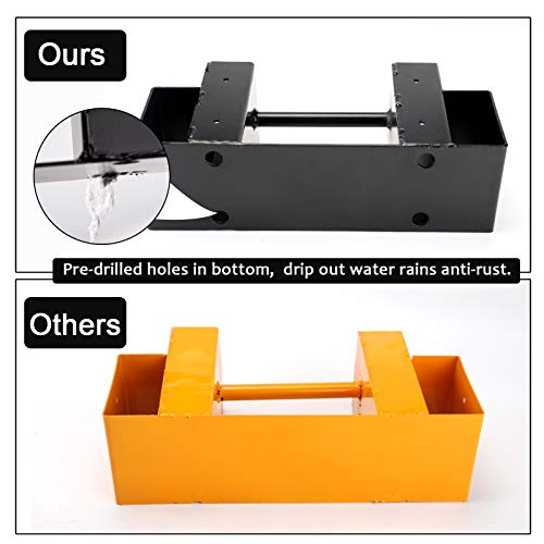 MOFEEZ Black Outdoor Firewood Log Storage Rack Bracket Kit - Adjustable, Heavy Duty Steel