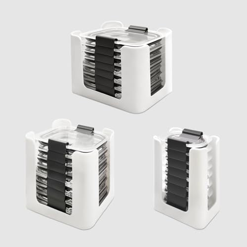 White 3-Piece Food Storage Container Lid Organizer for Rubbermaid Brilliance - Stackable & Durable