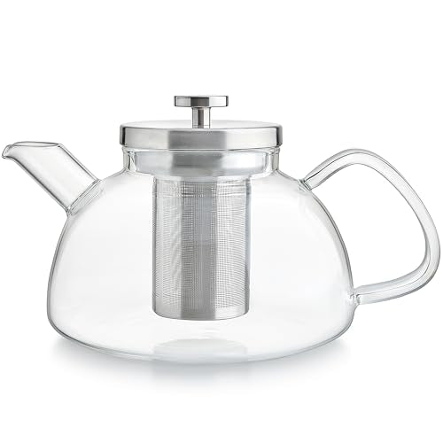 Glass Tea Kettle and Teapot 40oz with Infuser - Stovetop Safe & Versatile Design