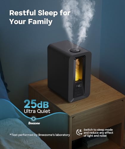 6L Cool Mist Humidifier for Large Bedroom - 50H Runtime, 7-Color Mood Light