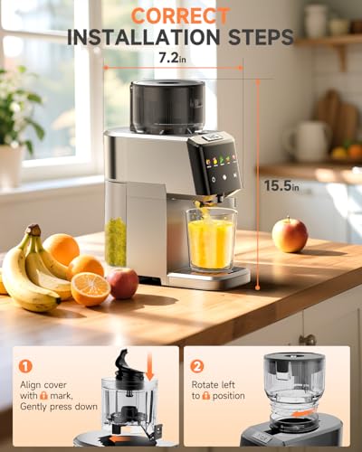 VCK Titanium Gray Cold Press Juicer with 5.12" Wide Feed Chute & High Juice Yield