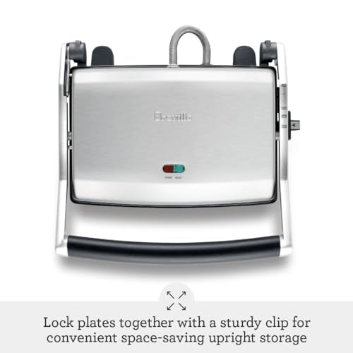 Panini Duo Sandwich Maker 2 Slice - Brushed Stainless Steel, Adjustable & Nonstick
