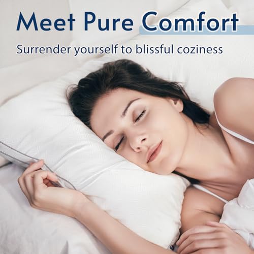 King Size Firm Support Pillow Set of 2 - White, Microfiber, Hypoallergenic