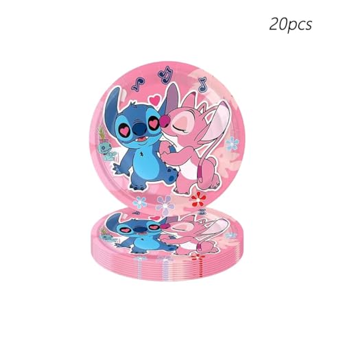Pink Stitch Party Supplies Set - Plates, Cups, Banner & Decorations for Birthdays