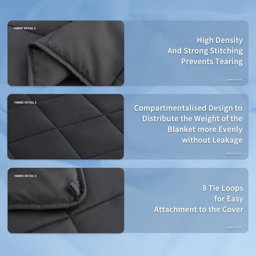 Topcee Dark Grey Weighted Blanket 20lbs 60x80 Queen Breathable Microfiber