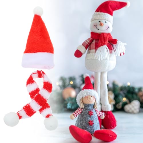 20pcs Mini Santa Hat Knit Christmas Decorations for Dolls Crafts & Gifts