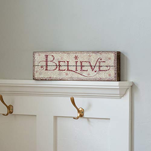 Vintage-Inspired Nordic Box Sign Believe 15.5 x 5-Inches, Primitives by Kathy