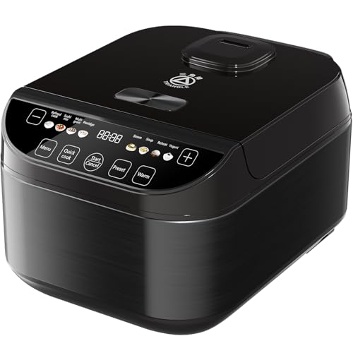 TRIANGLE 6-Cup Smart Fuzzy Logic Rice Cooker with Steamer & Non-Stick Pot