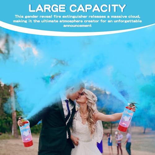 Blue Gender Reveal Fire Extinguisher 2 Pack - Party Decor, Biodegradable & Large Effect