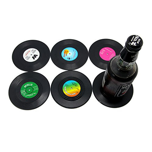 DuoMuo Coaster Vinyl Record Disk Coasters for Drinks - Tabletop