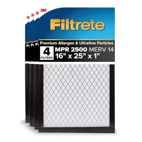 Filtrete 16x25x1 MERV 14 Air Filter for Furnace & AC - 4 Pack