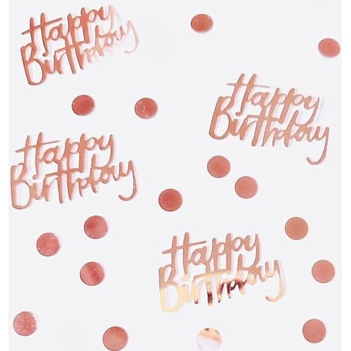 Rose Gold Birthday Confetti for Table Decor,270 PCS Glitter Happy Birthday Decorations for Party Supplies,Table Confetti