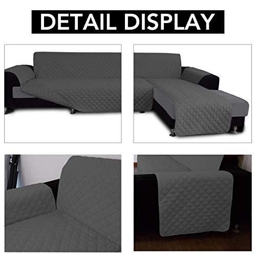 Easy-Going Large Reversible L-Shape Sectional Couch Cover for Pets - Dark Gray