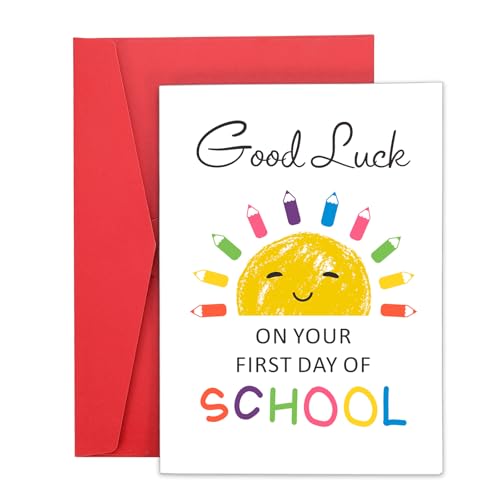 First Day of School Greeting Card for Kids - Good Luck on Your First Day
