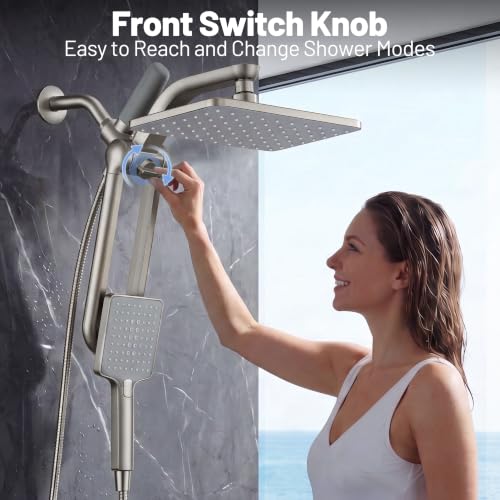 Dual Filtered Rainfall Handheld Showerhead Spray Combo for Hard Water