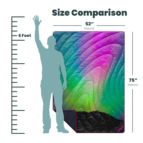 Rumpl Original Puffy Blanket for Outdoors - Northern Lights Variation