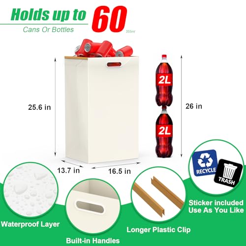 White 30-Gallon Collapsible Disposable Trash Can for Parties & Events - CINNIE&JHIN