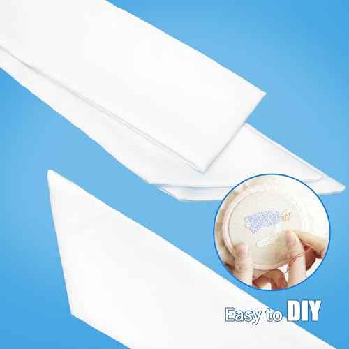 RunNico 2 Pack Front Door Wreath Blank Sash - 3.3" W x 52.8" L White Plain Wreath Accessories for Christmas Halloween Party Yard Wall Doorway Outdoors Decoration