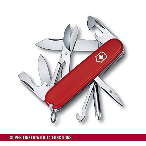 Victorinox Swiss Army Super Tinker Pocket Tool - Red, 14-Function Multi-Tool