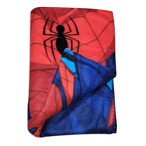 Spiderman Shooting Spider webs Yellow, Red and Blue Fleece Throw Blanket 40 x 60 (Mirror Spiderman)