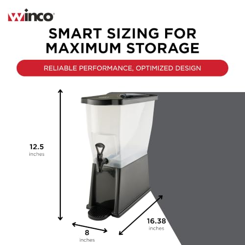 3 Gallon Slim Plastic Beverage Dispenser with Drip-Free Faucet