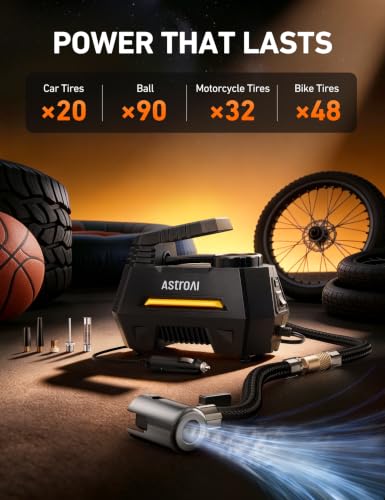 Large Portable Tire Inflator Air Compressor 12V DC Auto Shut-Off Digital Gauge Yellow