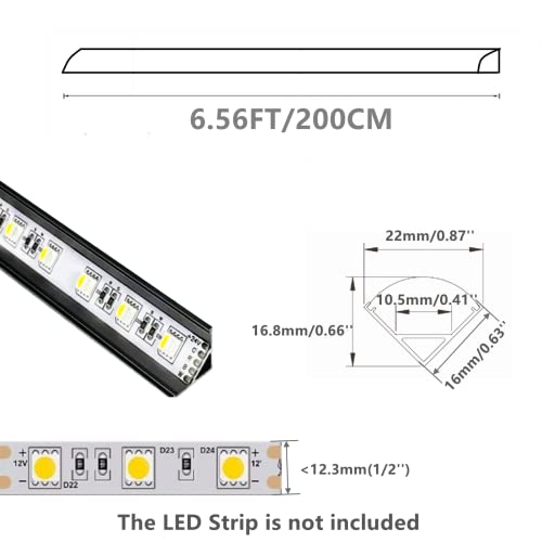 UV Resistant LED Strip Channel Kit - 6.56FT V Shape Aluminum Profiles with Frosted Diffuser, Corner Connector, 10-Pack