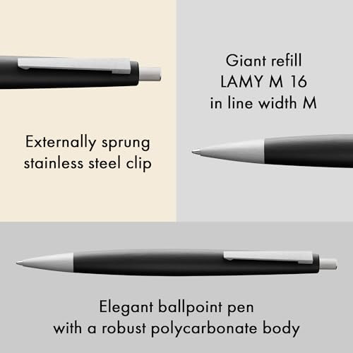 Lamy 2000 black - elegant ballpoint pen in robust fibreglass barrel