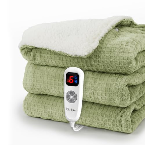 Blunique Sage Electric Heated Throw Blanket 50x60 Inches with Fast Heating & Auto-Off