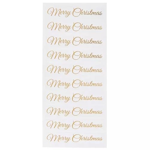 Gold Script Merry Christmas Stickers