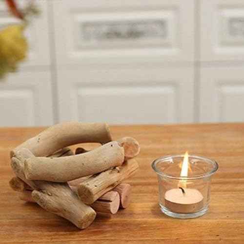 Sziqiqi Handmade Wooden Tea Light Candle Holder with Glass Cup Rustic Country Coastal Style for Farmhouse Home Decoration Home Altar Decoration Holiday Wedding Decoration