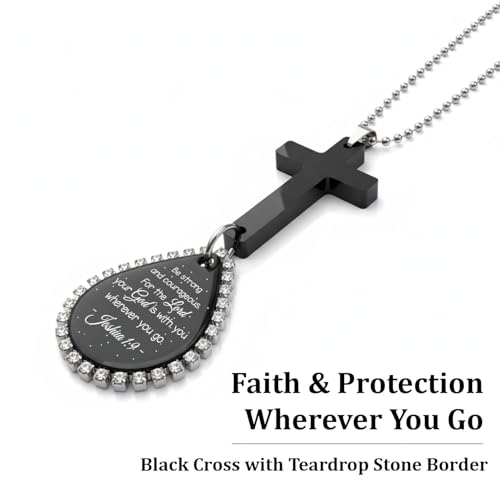 Be Courageous Cross for Car Mirror Hanging – Christian Gift for Men, Truck Driver Ornament