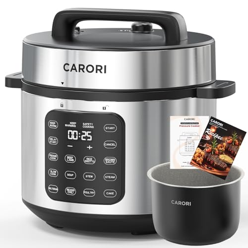 Carori 8Qt Electric Pressure Cooker 9-in-1 Multifunction with Touchscreen - Silver