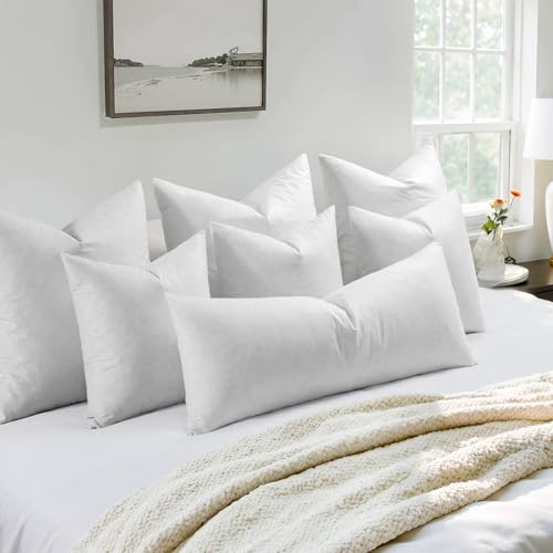22x22 Inch Pillow Inserts Set of 2 - Feather & Polyester Blend Plush Support